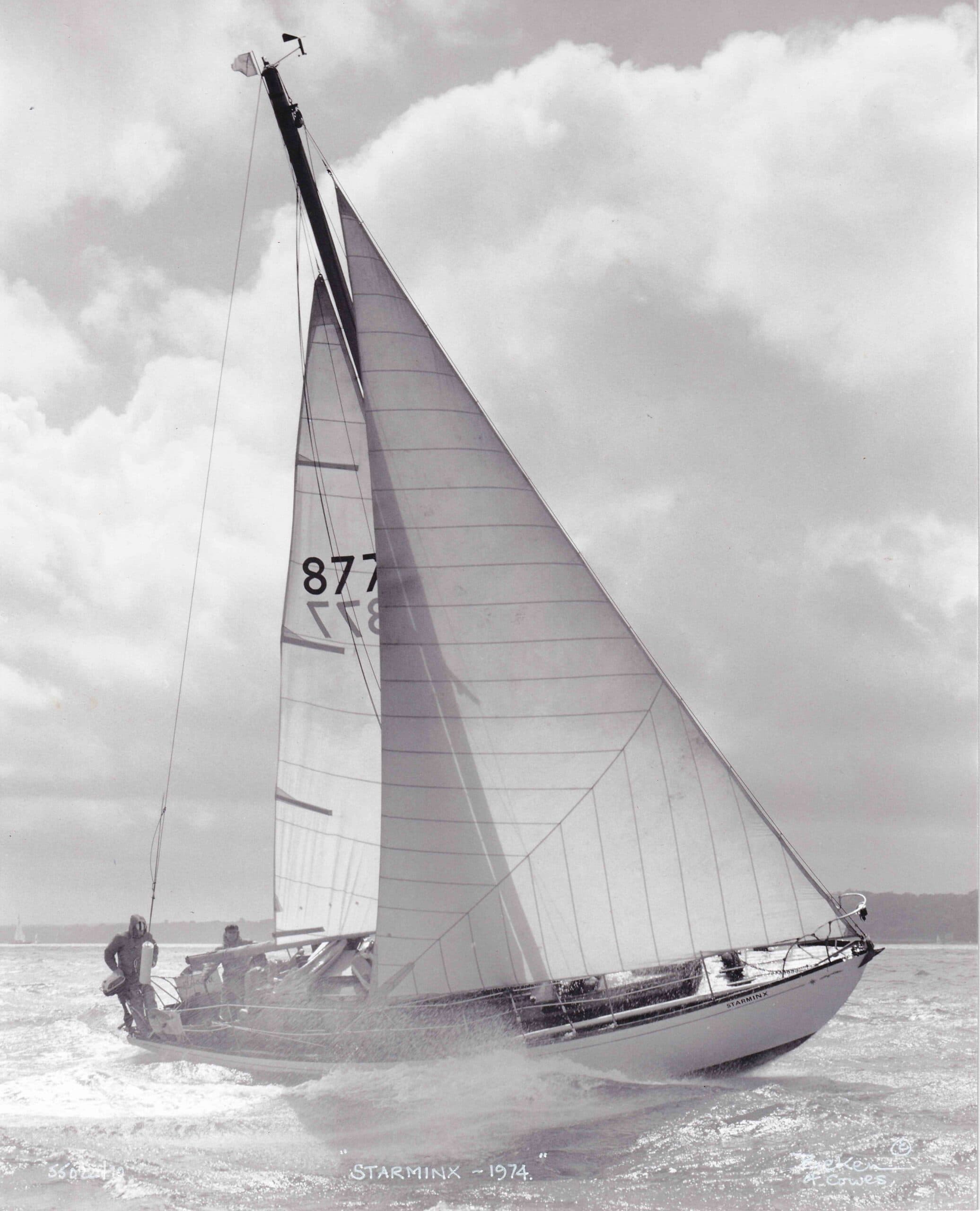 Classic Mylne yacht under sail, Beken of Cowes