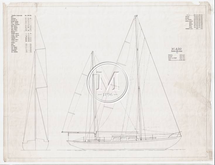 Design 430 — Sail Plan