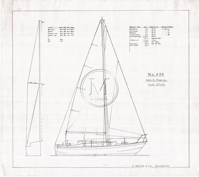 Design 494 — Sail Plan